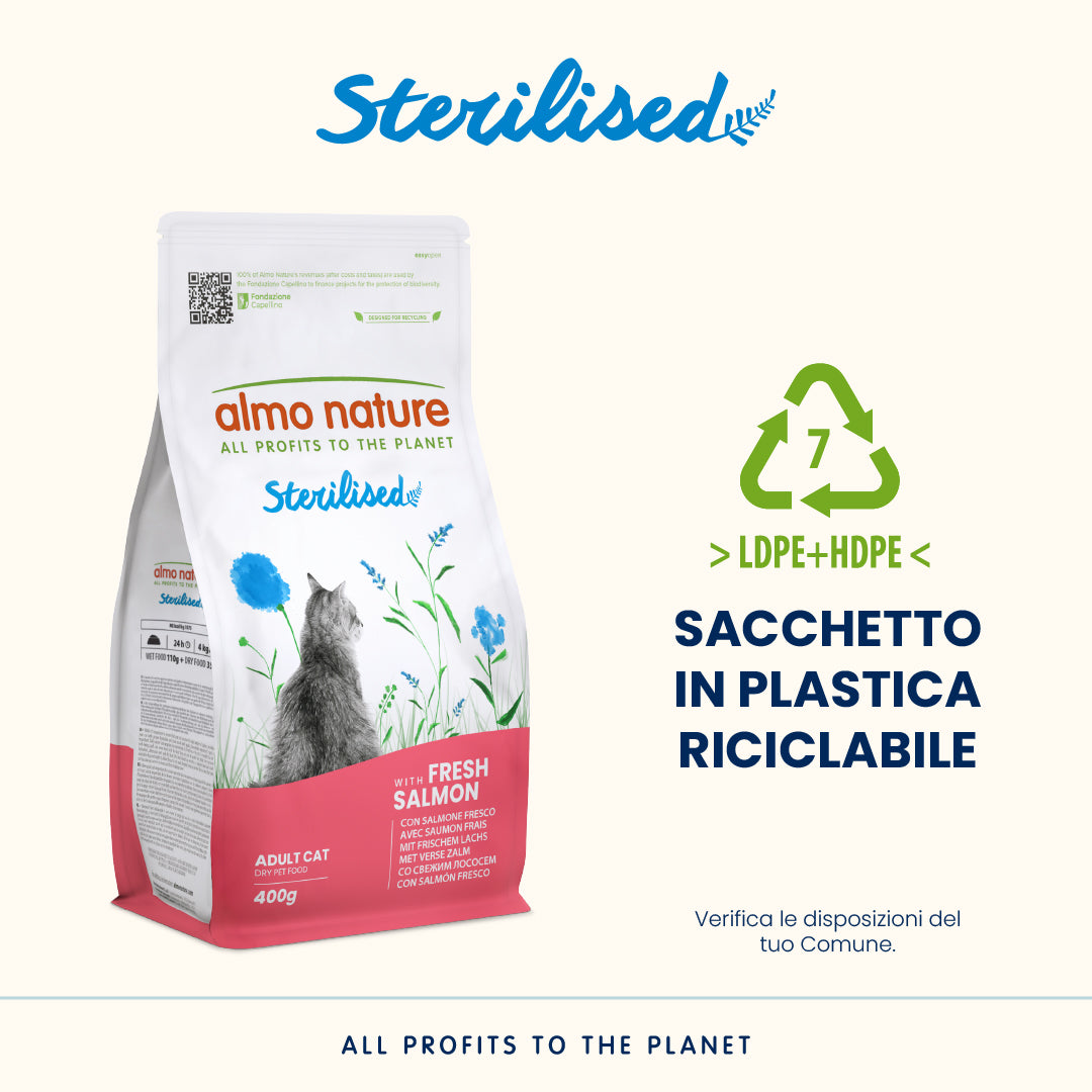 Almo Nature Functional Cats - Sterilised Salmone 400g Almo Nature Functional Cats - Sterilised Salmone 400g